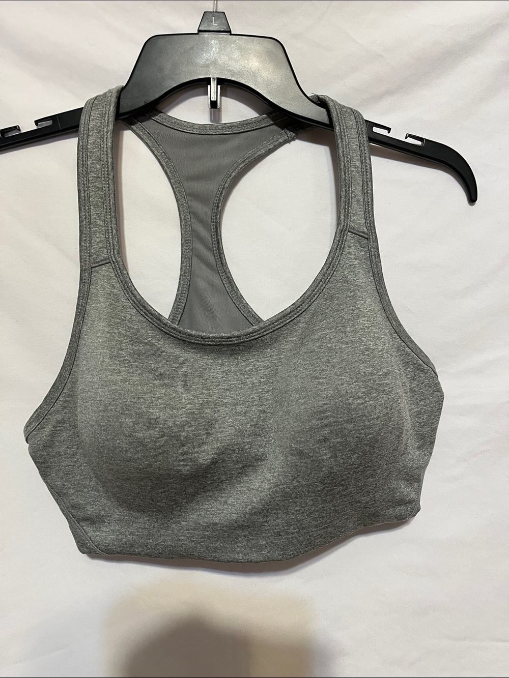 Avia Gray Racerback Sports Bra - Heather Gray